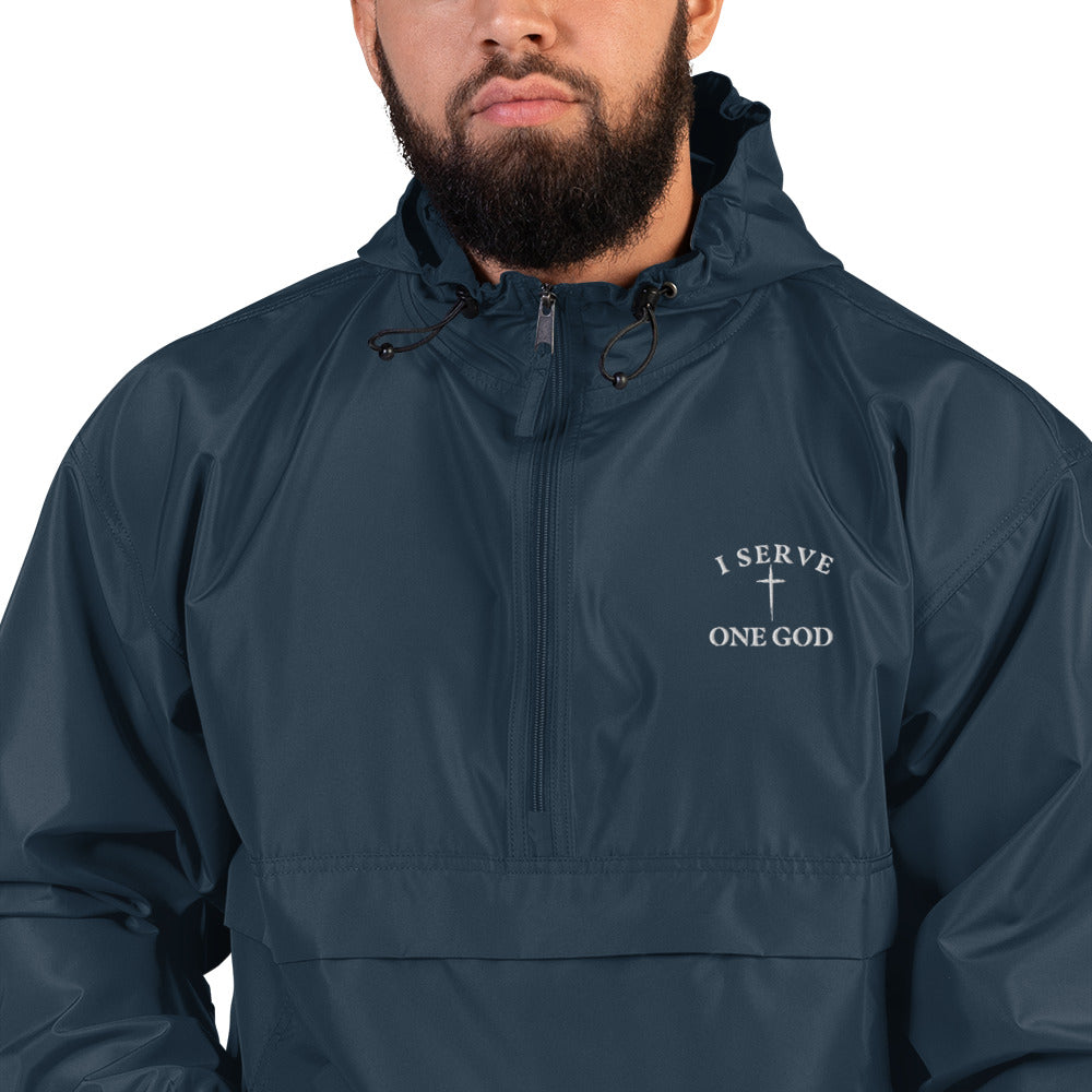 I SERVE ONE GOD Champion/Christian Clothing Collab Packable Jacket