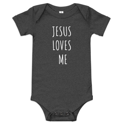 JESUS LOVES ME Baby Short Sleeve One Piece