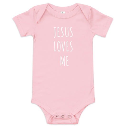 JESUS LOVES ME Baby Short Sleeve One Piece