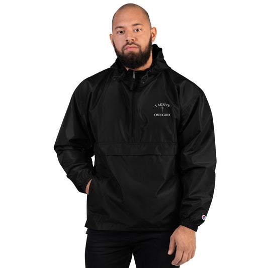 I SERVE ONE GOD Champion/Christian Clothing Collab Packable Jacket