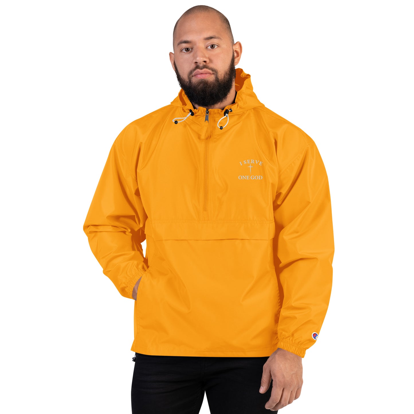 I SERVE ONE GOD Champion/Christian Clothing Collab Packable Jacket