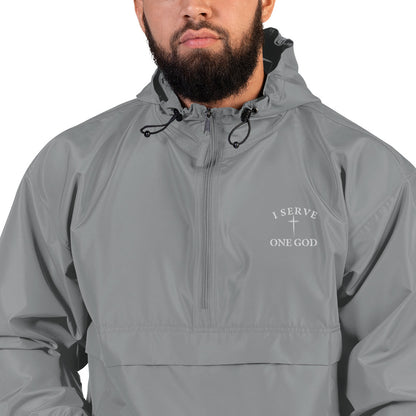 I SERVE ONE GOD Champion/Christian Clothing Collab Packable Jacket