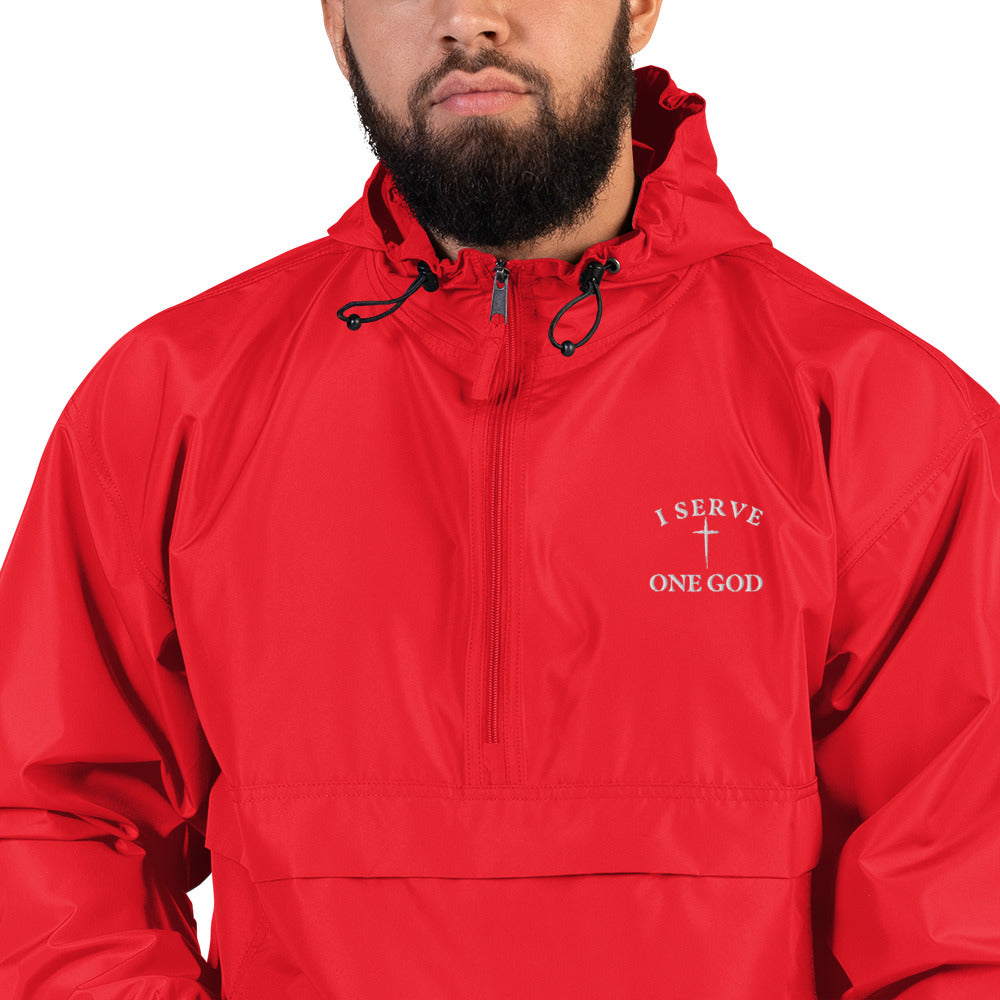 I SERVE ONE GOD Champion/Christian Clothing Collab Packable Jacket