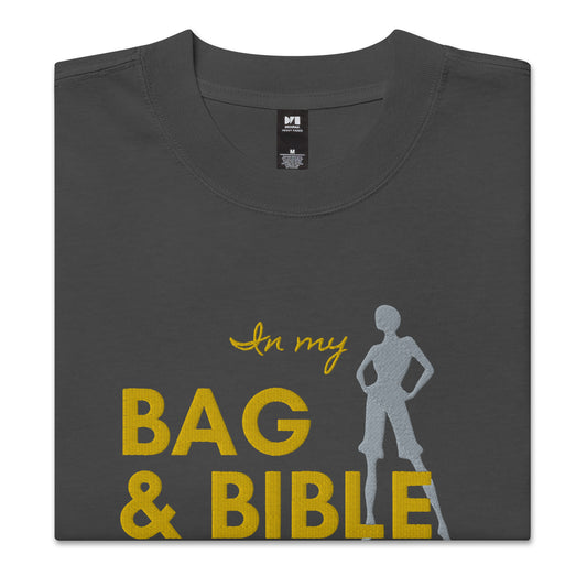 IN MY BAG AND BIBLE Oversized faded t-shirt