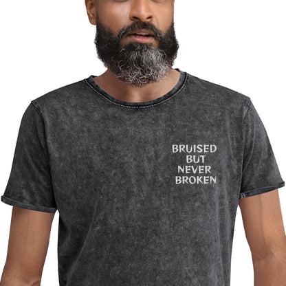 NEVER BROKEN Denim T-Shirt